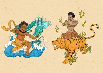 马前猴后龙吼叫